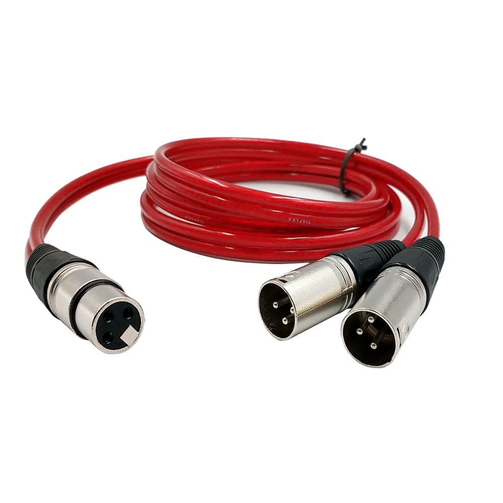 Cabo Y 1 XLR Femea x 2 XLR Macho - Áudio para locação