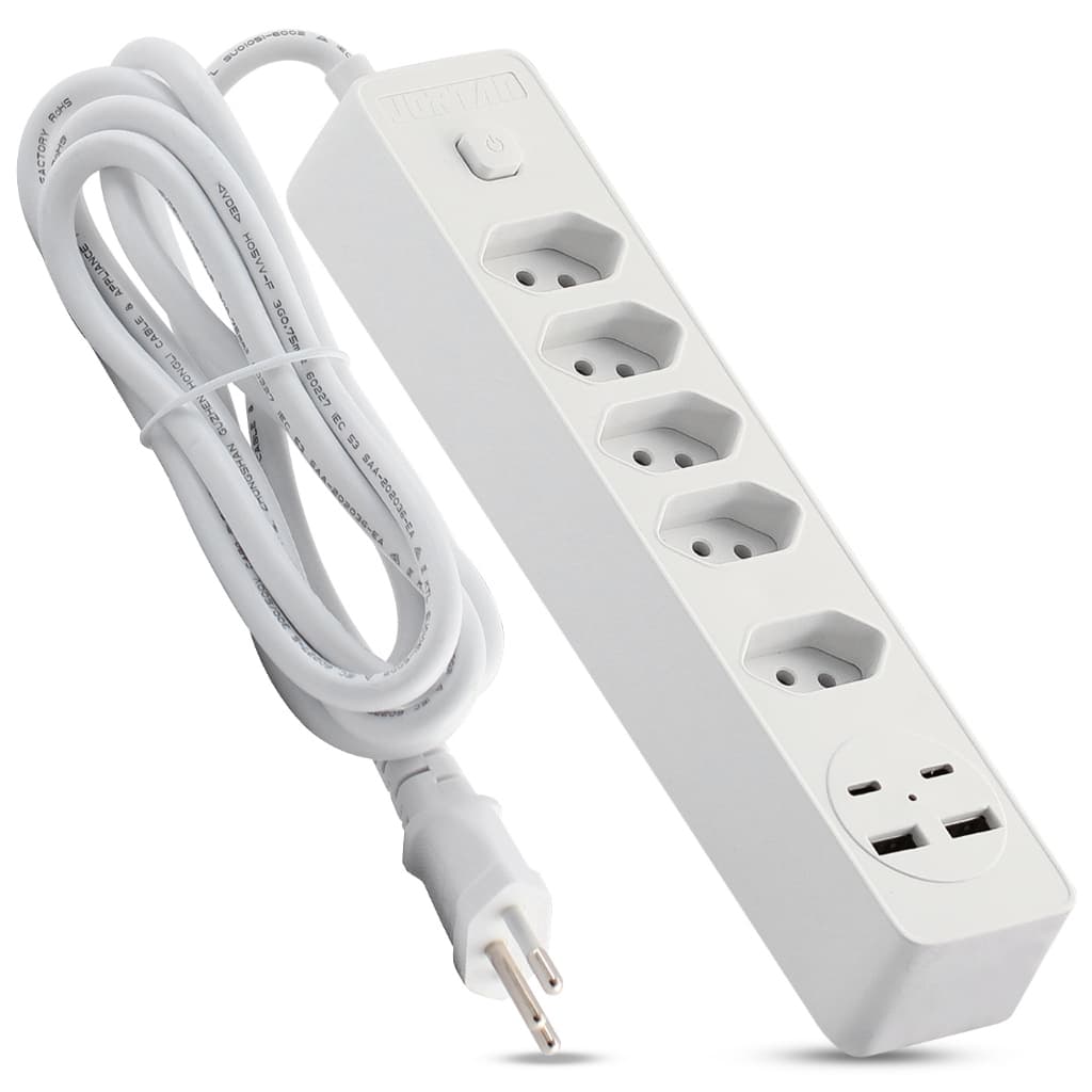 Régua 2m 5 tomadas 5USB+1C